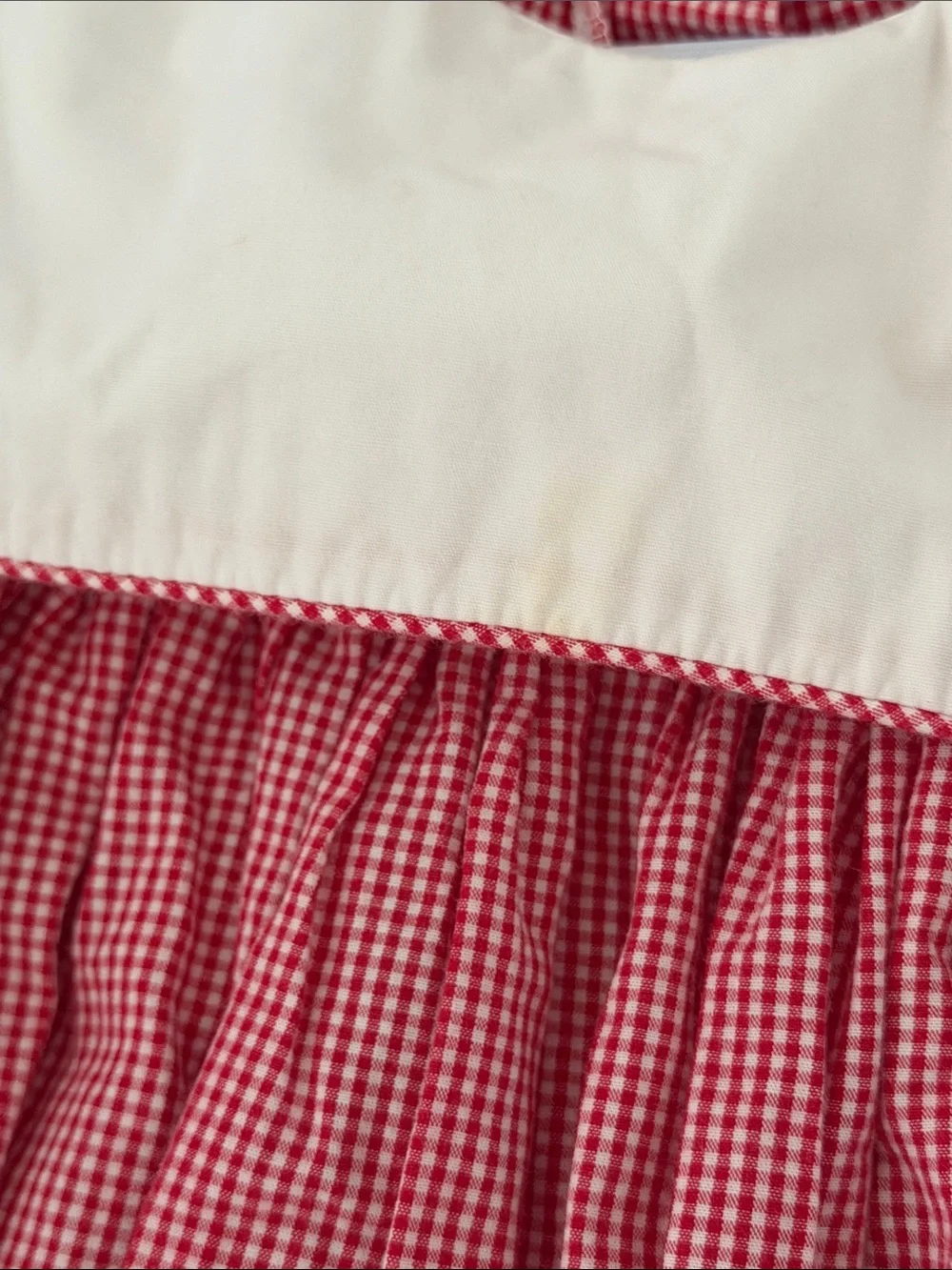 Little English | Red Gingham Long-Sleeve Dress with White Bib | size 6X